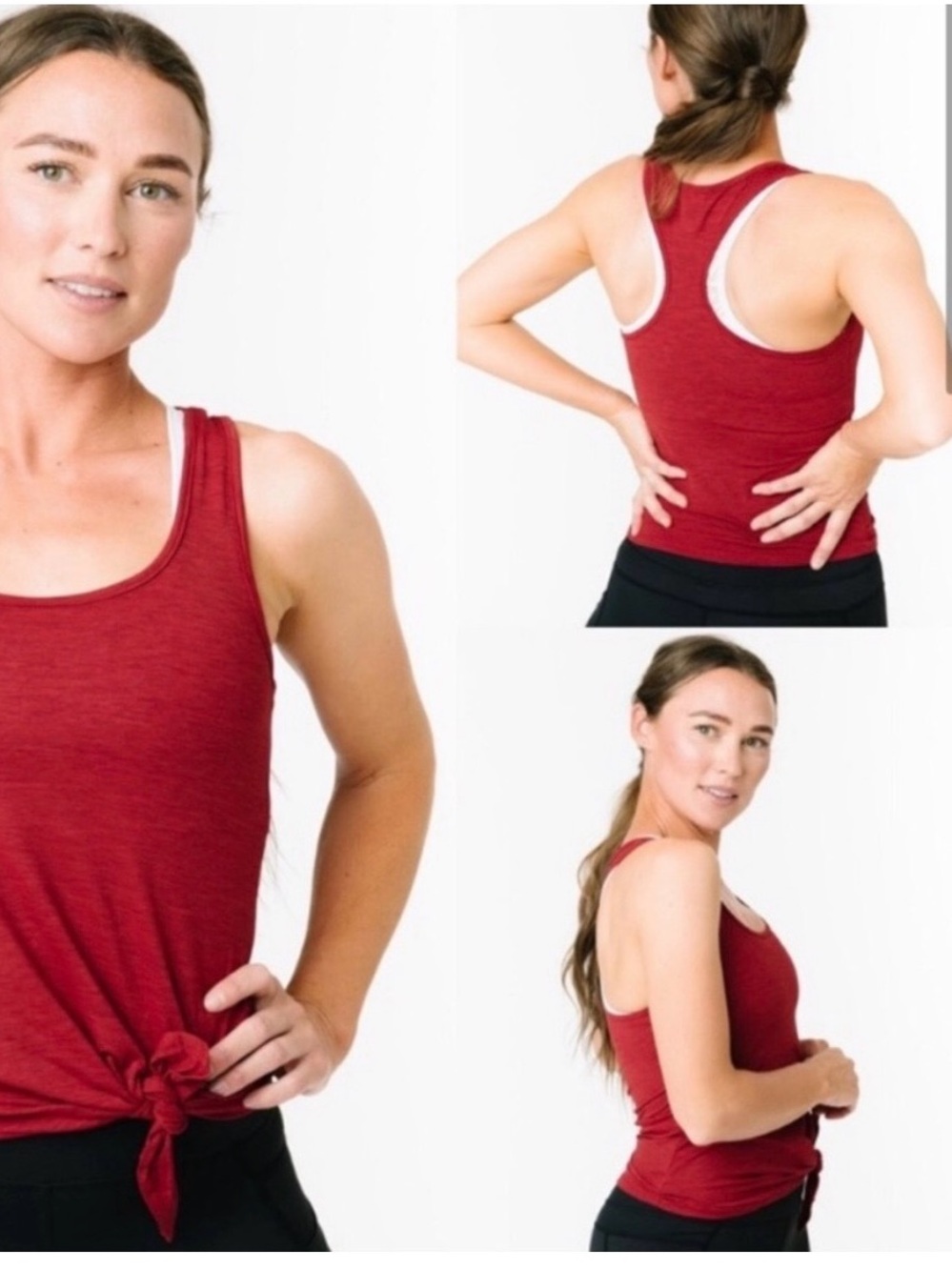 ZYIA Red Racerback Knot Tank Active Athletic XL